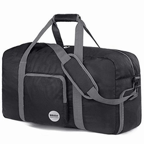 Flash Discount Today 28" Foldable Duffle Bag 120L For Travel Gym Sports Lightweight Luggage Duffel By Wandf (28 Inches (80 Liter), Black 28'')