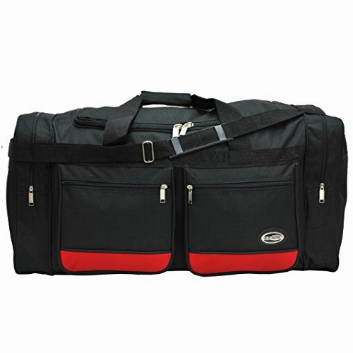 Trending Hot Picks 30-Inch Two-Tone Sports Duffel Bag/Travel Duffel/In 3 Colors (Black/Red)