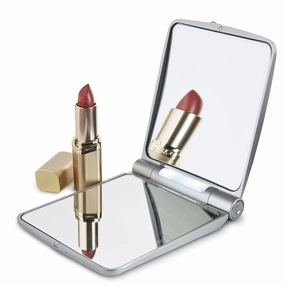 Dont Miss Out 7X Magnification Lighted Folding Travel Mirror