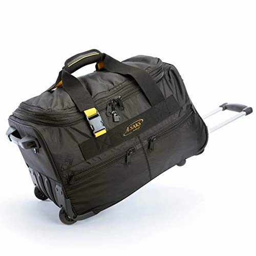 A. Saks Expandable 20 Rolling Trolley Duffel - Black Big Price Drop Clearance Blowout