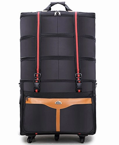 Ailouis 36 Inch Expandable Extra Large Wheeled Travel Duffel Luggage Bag (Black B) Dont Miss This Steal Mega Sale Now