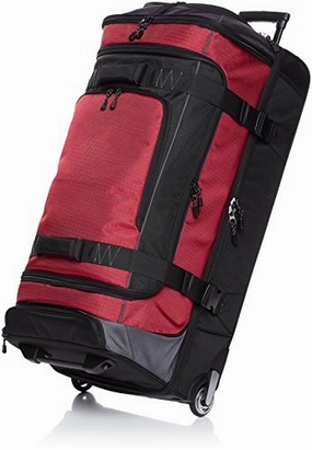 Amazonbasics Ripstop Wheeled Duffel, Red Hot Pick Deal Limited Time Sale