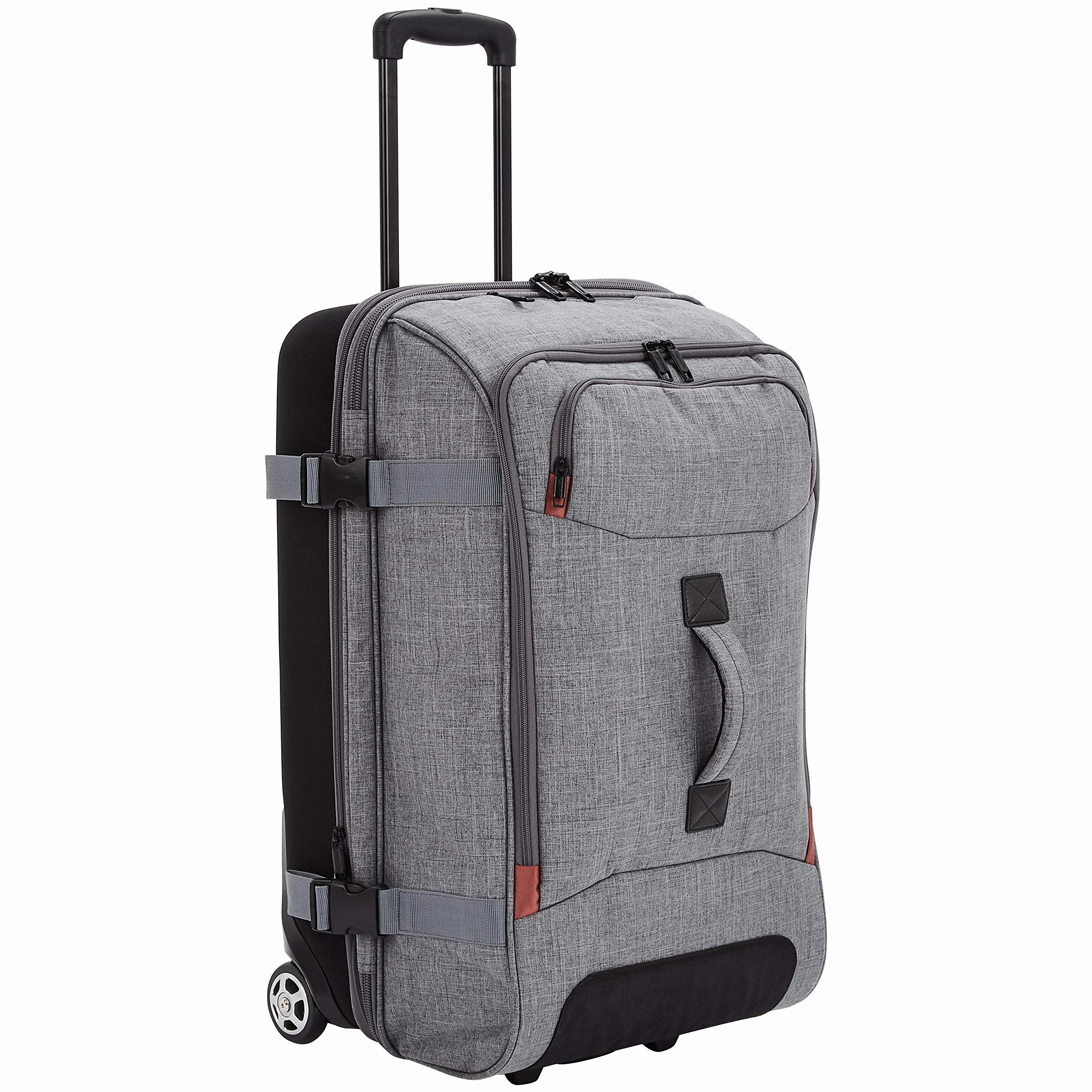 Amazonbasics Rolling Travel Duffel Bag Luggage With Wheels, Medium, Grey Shop Save Today MustHave Deal