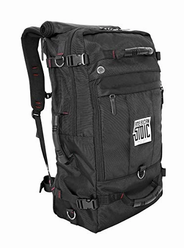 American Stoic Carry On Bag Black - 50L Tsa Approved Weekender Bag C Convertible From 19 Laptop Backpack To Carryon Duffel Bag C 22X14X9 (43 Linear) Inches Save Big Online