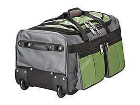 Athalon 22" 15 Pocket Wheeling Duffel Carry On Bag, Green. 521-Green Grass Online Exclusive Savings