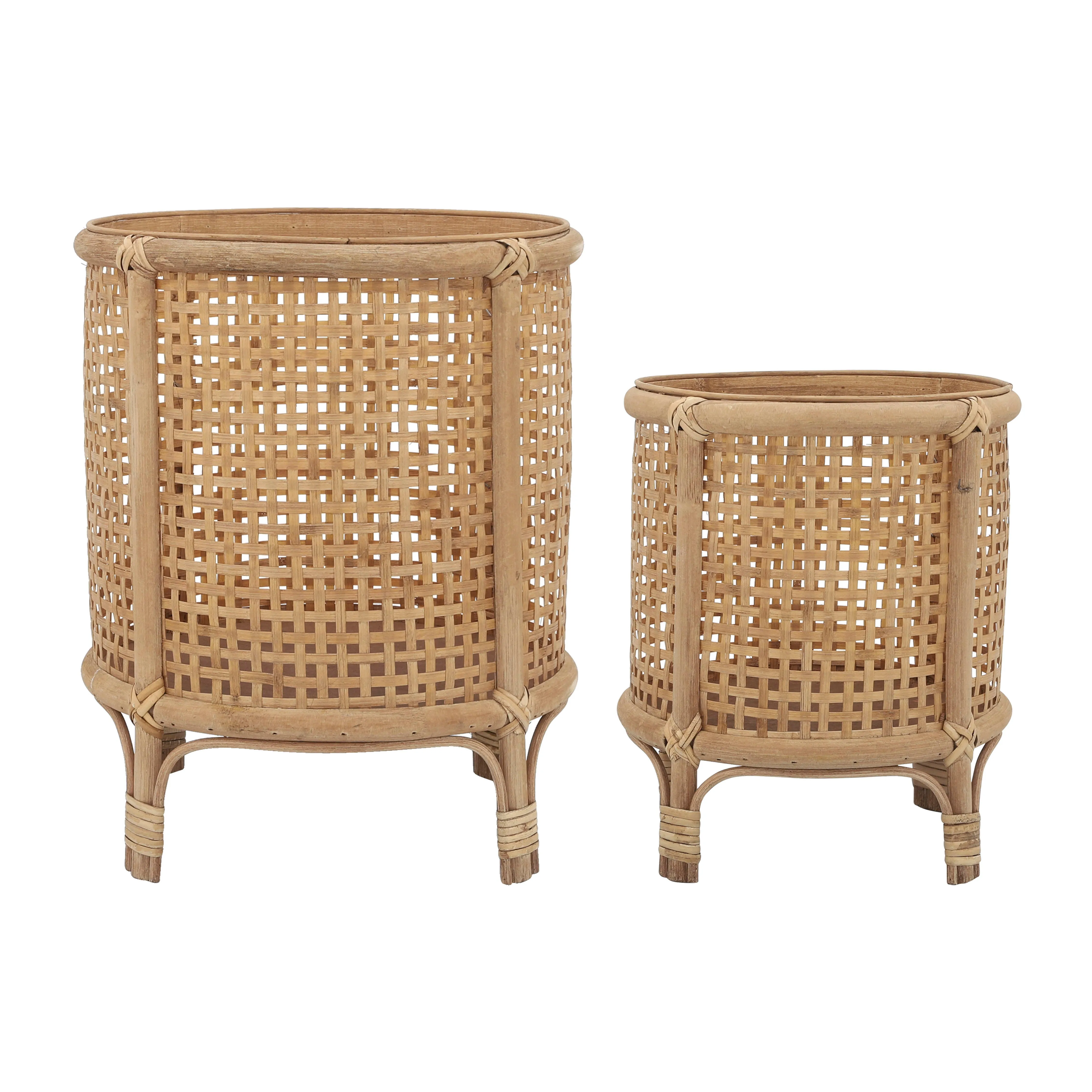 BAMBOO/RATTAN, S/2 10/12"D WOVEN PLAN