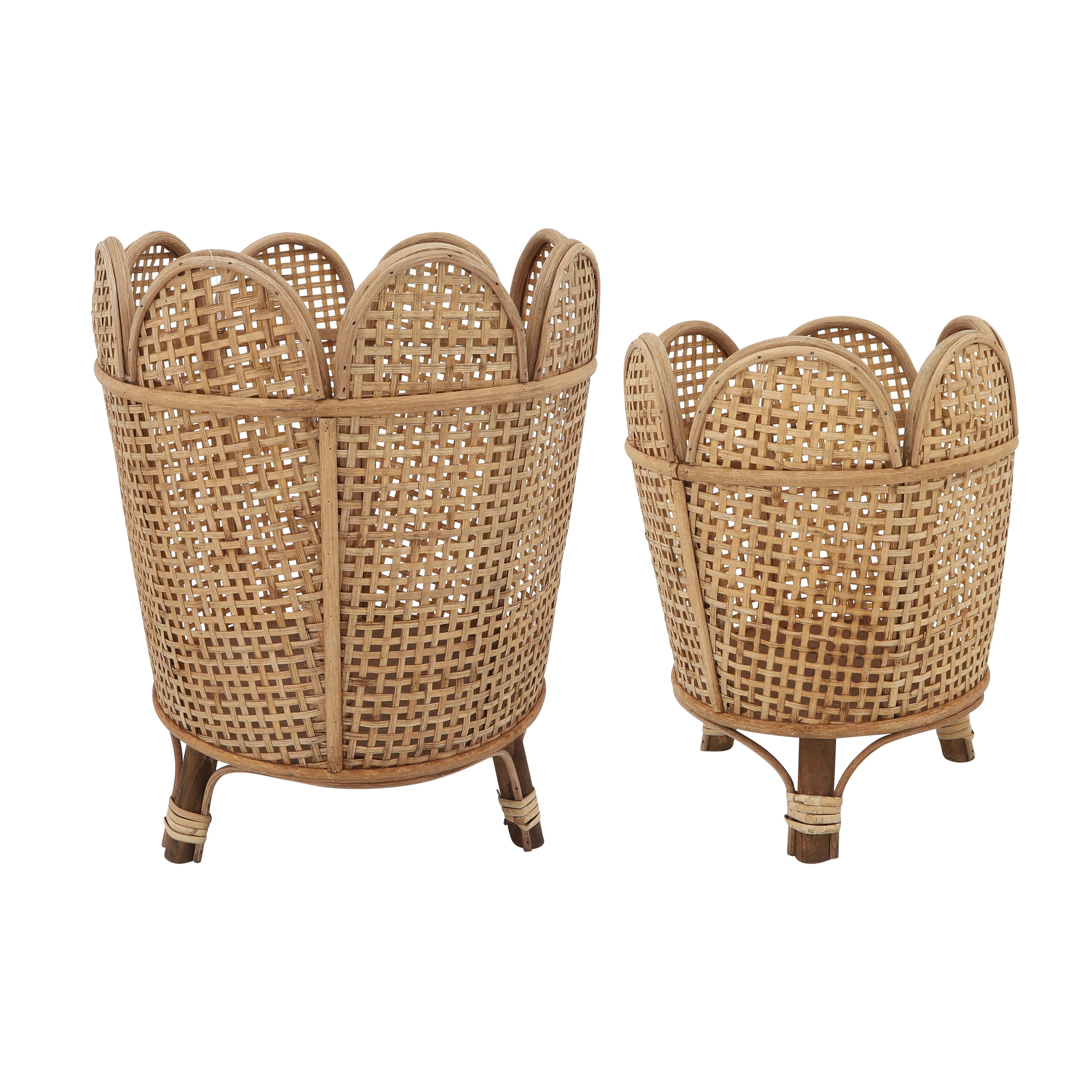 BAMBOO/RATTAN, S/2 11/14"D WAVY PLANTE
