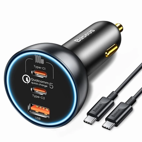 Baseus Car Charger 160W Qualcomm Quick Charge 5 Technology 2C U With 100W Type-C Cable Tzcczm-0G Trending Hot Deal Hot Offer Event