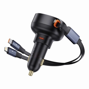 Baseus Car Charger Enjoyment Usb-C With Usb-C Cable And Lightning 60W (Black) C00057802111-00 Todays Hot Savings Todays Best Deal