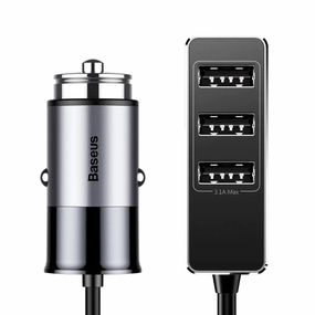 Baseus Enjoy Together With 1.5M Extension Cable 4X Usb 5.5A Output Car Mobile Phone Charger Dark Gray  Ccton-0G Best Deal Alert Flash Discount Today