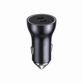 Baseus Golden Contactor Max Dual Fast Charge Car Charger C C 60W Dark Gray-Cgjm000213 Clearance Event Today Perfect Gift Offer