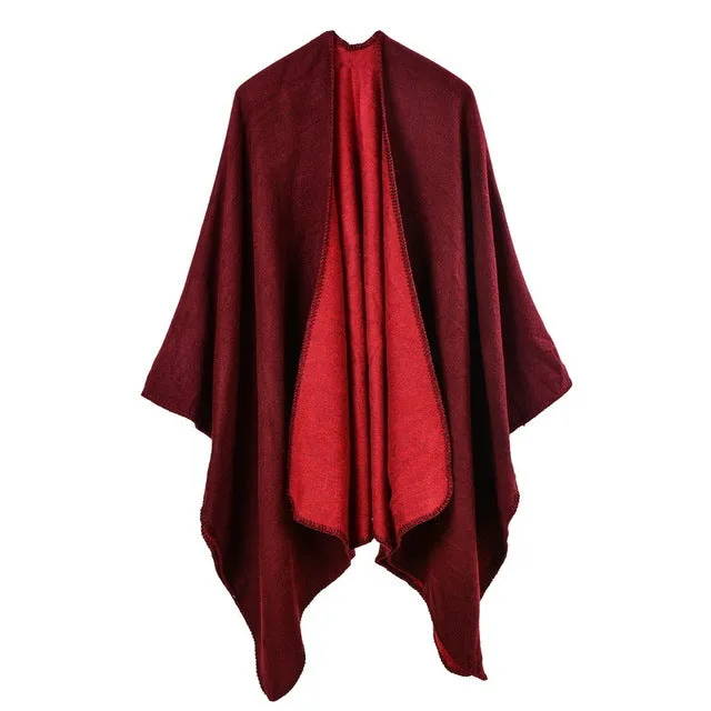 Hot Pick Online Solid Color Fashion Women'S Poncho Scarf - 6 Colors