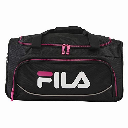 Fila Kelly 19-In Sports Duffel Bag, Black Fuchsia One Size Sweet Deal Today Dont Wait Save