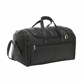 20" Leather Travel Duffel Color: Black Instant Discount