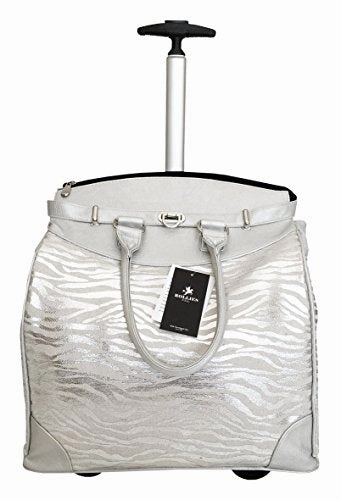 Weekend Flash Offer Flash Offer Today 19" Computer/Laptop Bag Tote Duffel Rolling Wheel Padded Case Silver Zebra