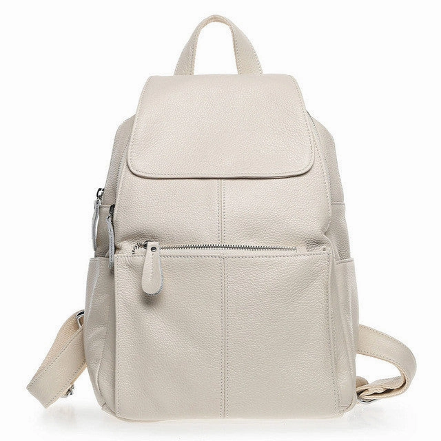Flash Sale Alert Natural Soft Genuine Leather Women'S Fashion Backpack School Bags - 15 Colour