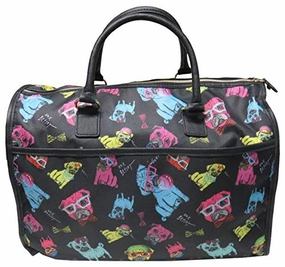 Betsey Johnson Large Nylon Weekender Duffel Bag, Black/Multi Steal Todays Offer Grab It Fast