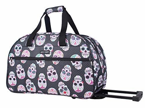 Betsey Johnson Luggage Designer Pattern Suitcase Wheeled Duffel Carry On Bag (Paris Love) (One Daily Deal Frenzy