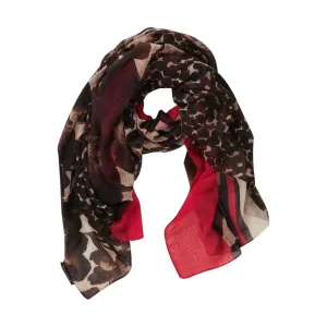 Limited Stock Hot Deal Betty Barclay Animal Print Scarf Brown And Red