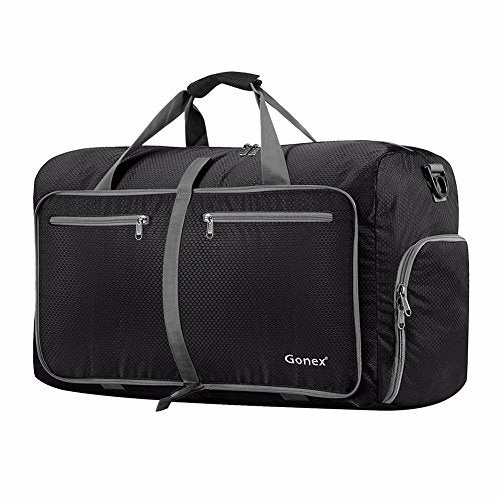 Save Big Today Clearance Event Alert Gonex 60L Foldable Travel Duffel Bag Water & Tear Resistant, Black