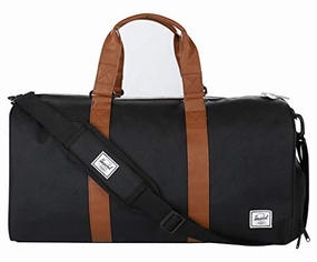 Herschel Novel Duffel Bag, Black/Tan Synthetic Leather, Mid-Volume 33.0L Sweet Deal Inside Exclusive Online Discount