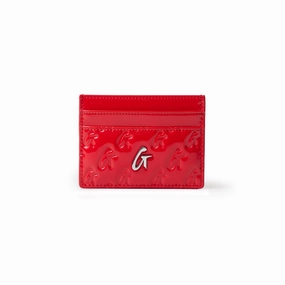 Steal the Deal Now Clearance Steal Today Monogram Silver Card Holder - Mirror Red