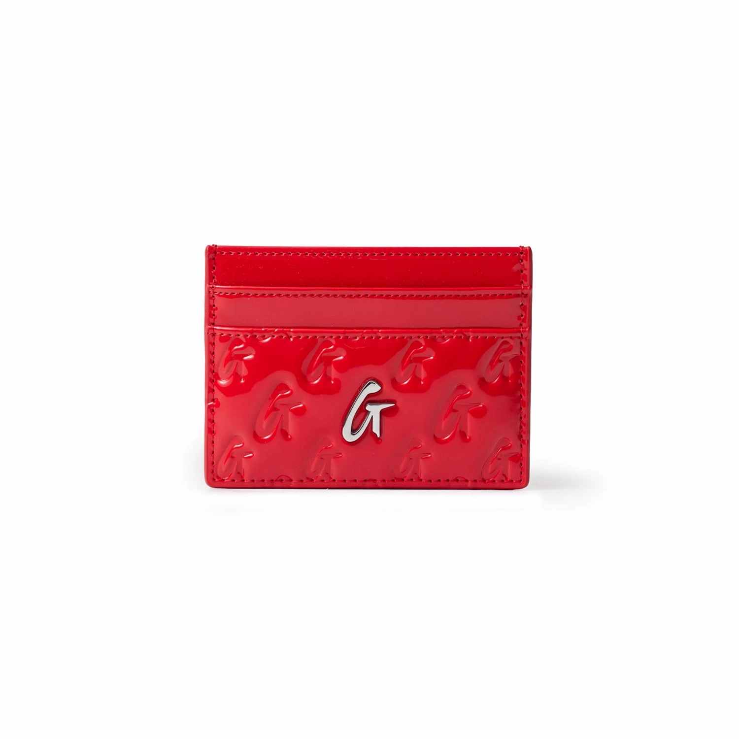 Steal the Deal Now Clearance Steal Today Monogram Silver Card Holder - Mirror Red