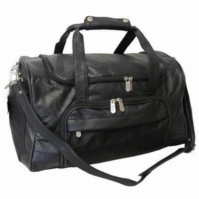 Mega Online Discount Best Price Online Amerileather Apc Leather Duffel/Sports Bag,Black,Us
