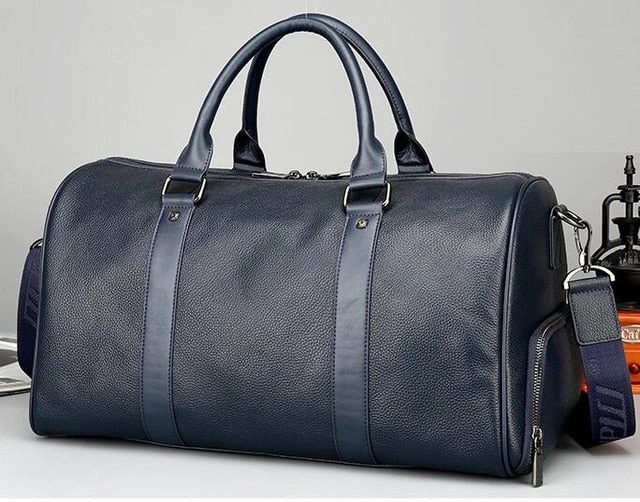 Men'S Travel Bag Casual Genuine Leather Luggage Carry On Leather Duffel Shoulder Bags Weekend Bag Save Big Today Hot Offer Ending Soon