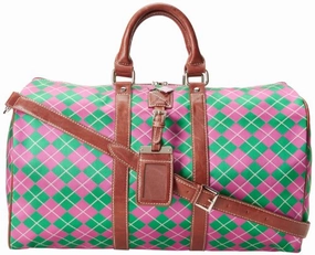 Sydney Love Argyle Small Duffel Carry On,Pink/Green,One Size Price Slash Today