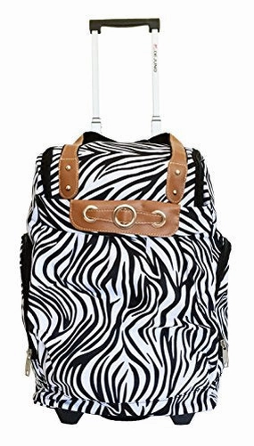 Special Deal Frenzy Mega Hot Offer 19" Duffel/Tote Bag Gym Luggage Case Wheel Purse Zebra