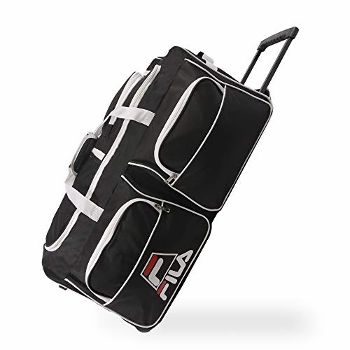Fila 30" 8-Pocket Rolling Duffel, Black One Size Exclusive Holiday Deal Dont Wait Save Today