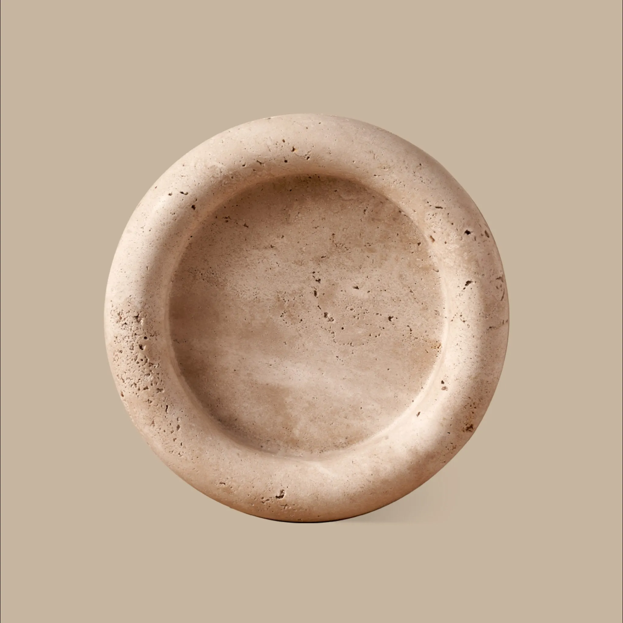 BLACK BLAZE Halo Marble Tray, ?20cm, Travertine