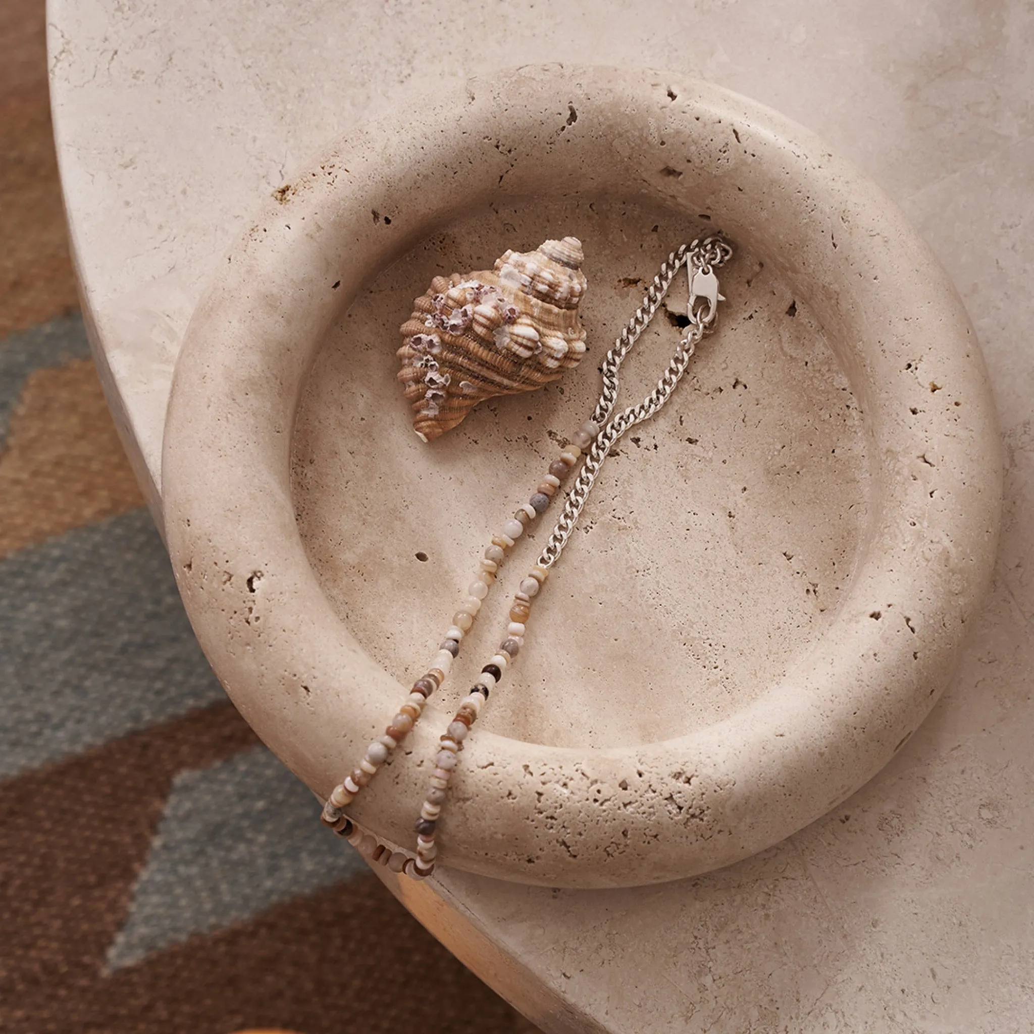 BLACK BLAZE Halo Marble Tray, ?20cm, Travertine