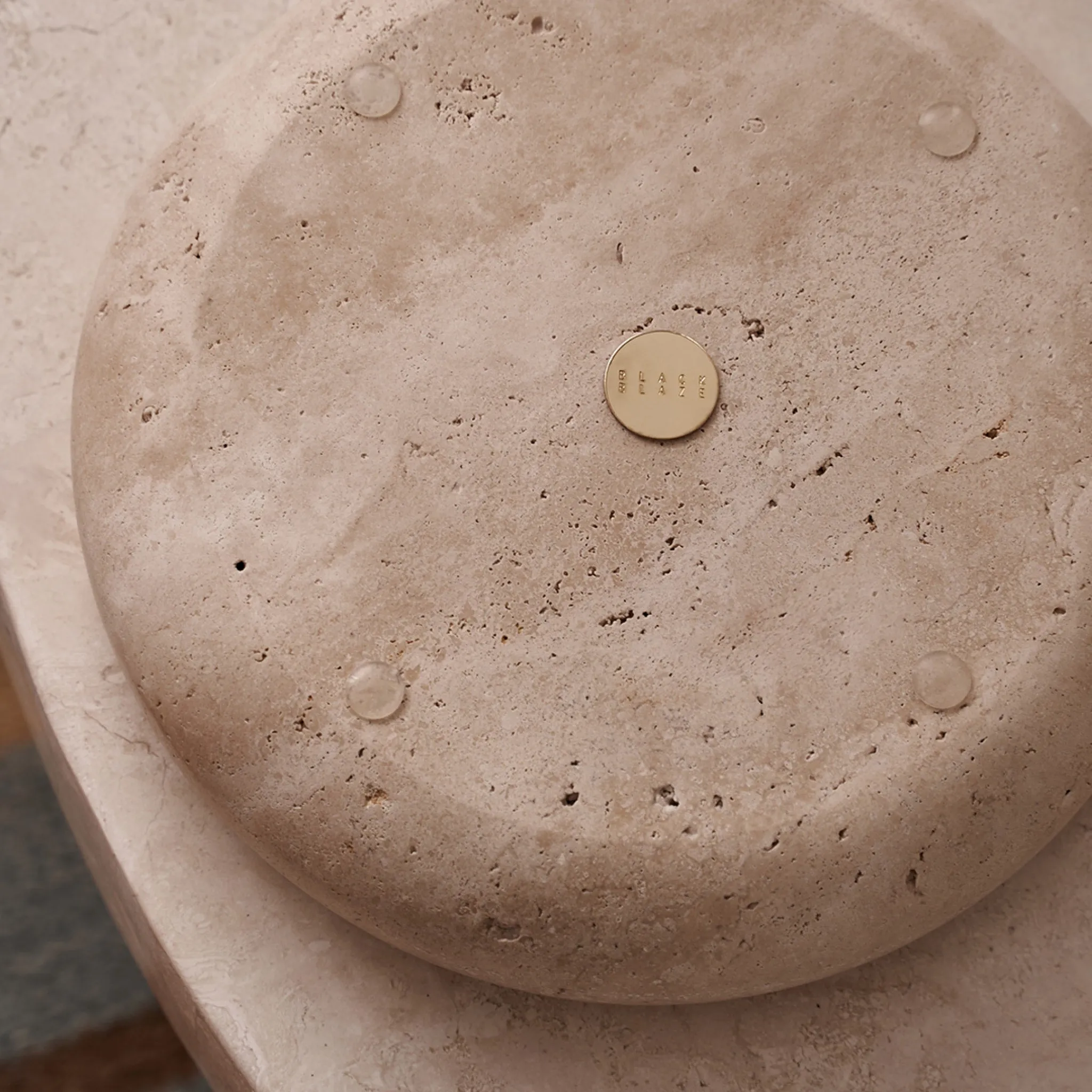 BLACK BLAZE Halo Marble Tray, ?20cm, Travertine