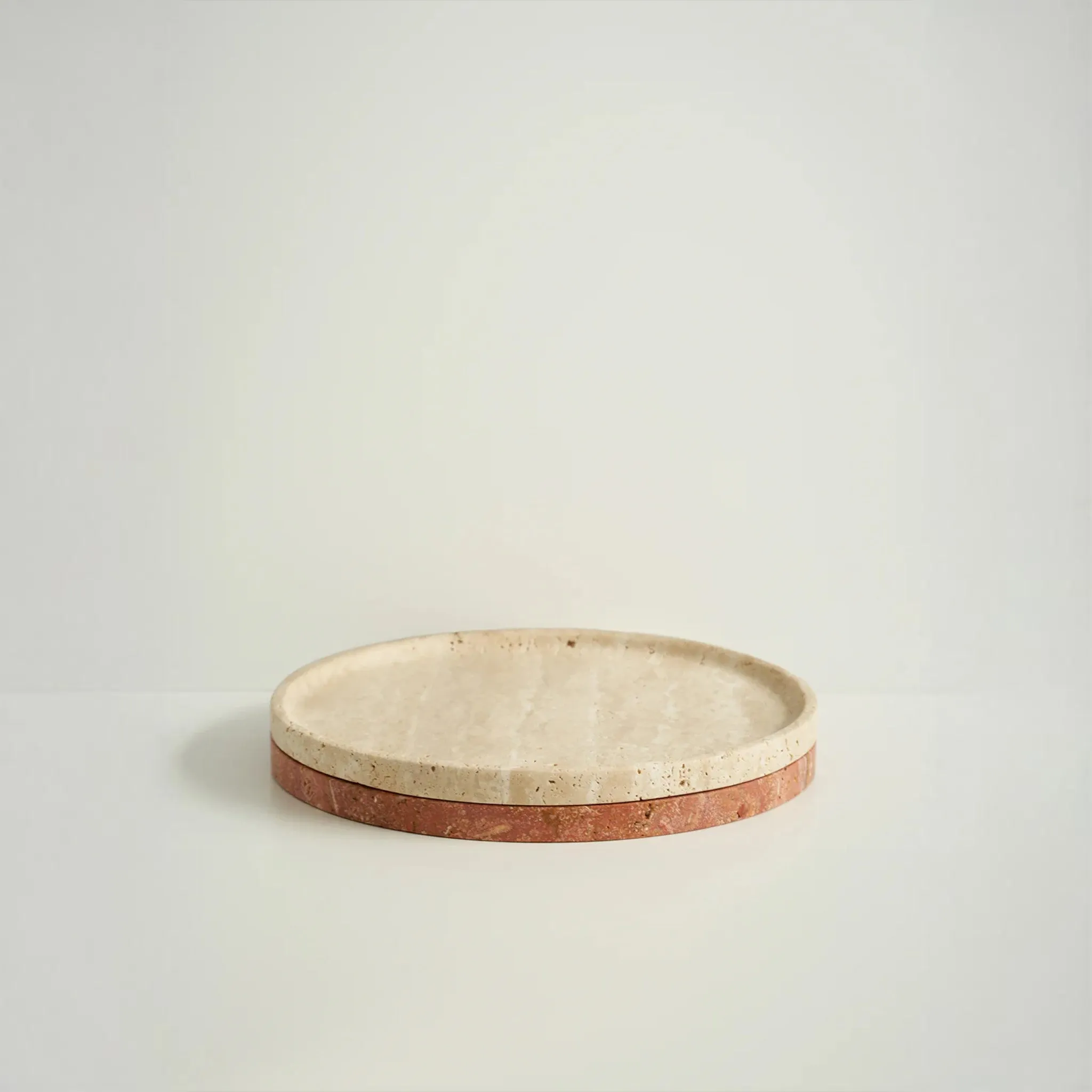 BLACK BLAZE Linea Slim Tray, D20cm, Red Travertine