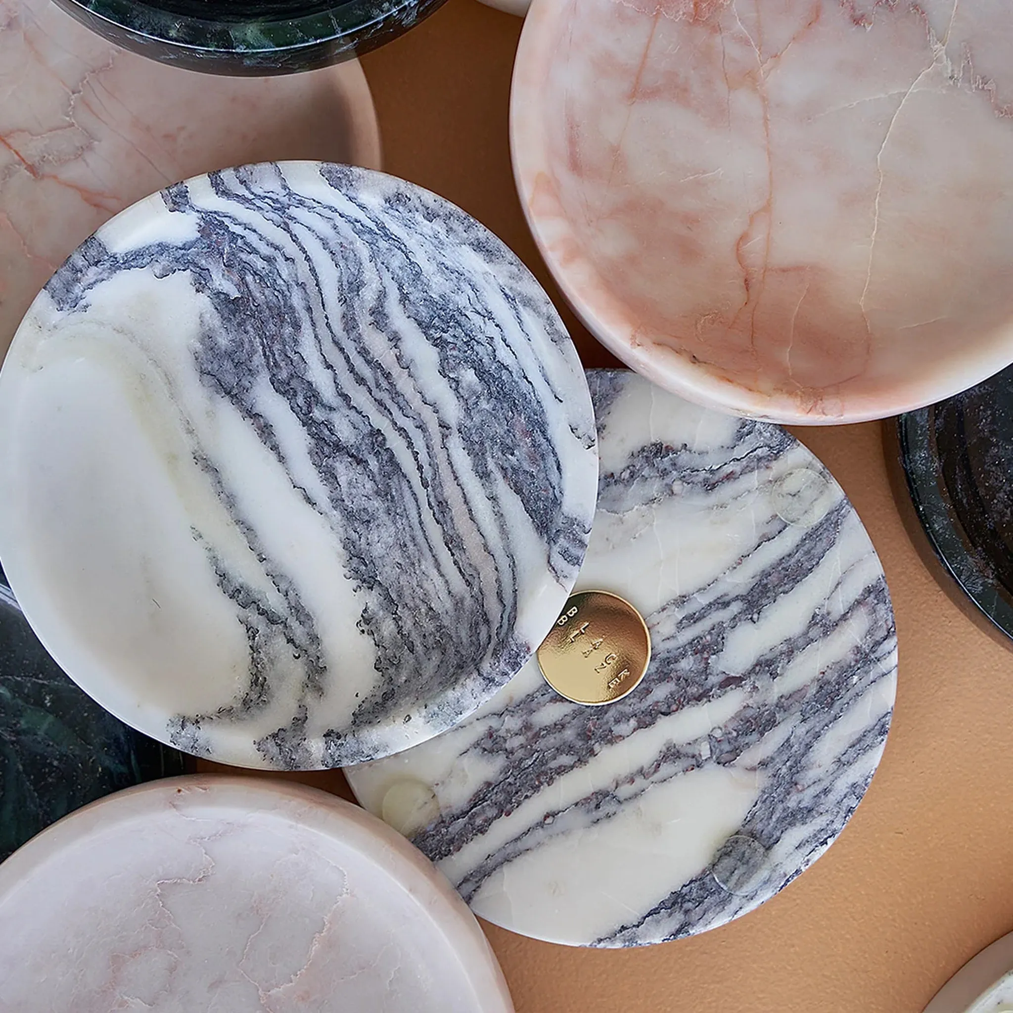 BLACK BLAZE Linea Small Marble Dish, D10cm, Calacatta Viola