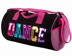 Black And Fuchsia Dance Duffel Bag With Multicolored Dance Print Todays Hot Savings