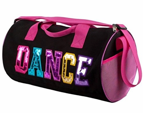 Black And Fuchsia Dance Duffel Bag With Multicolored Dance Print Todays Hot Savings