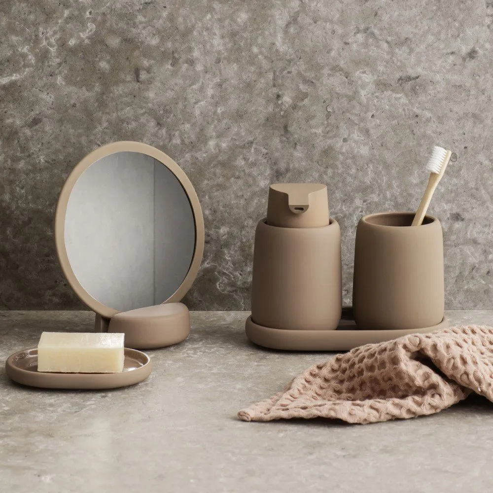 BLOMUS Sono Tumbler/Toothbrush Holder, H10.7cm, Tan