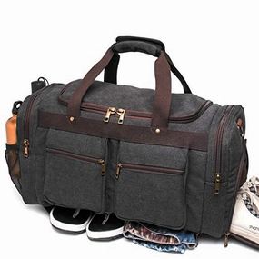 Todays Special Savings Bluboon Canvas Duffel Bag Vintage Weekender Overnight Bag Travel Tote Luggage Sports Duffle