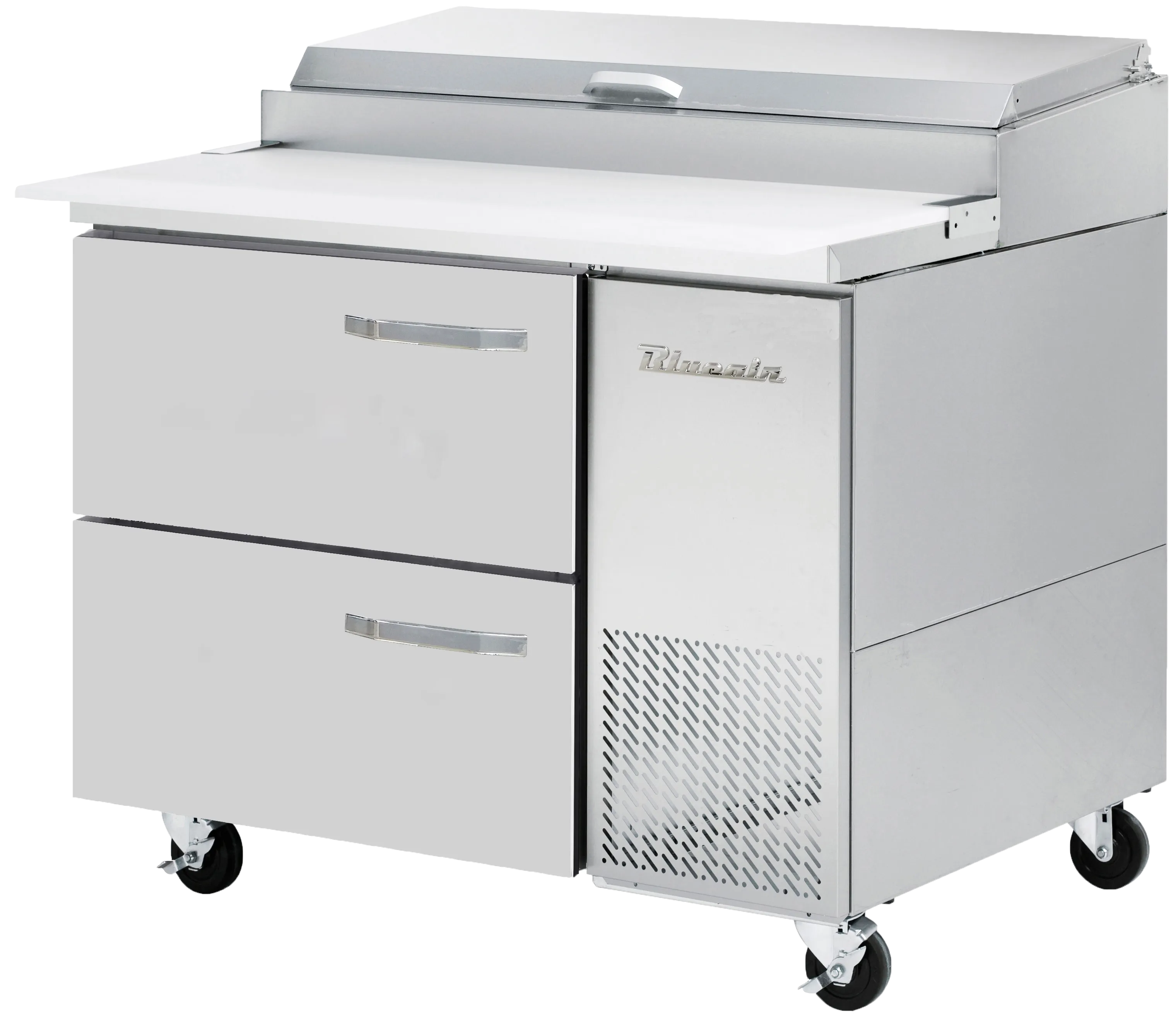 Blue Air - BAPP44-D2-HC, 2 Drawers All Stainless Pizza Prep.Table, 44-1/2" wide, 11.3 cu/ft - (6) 1/3 Pans - By Others, R-290 Refrigerant