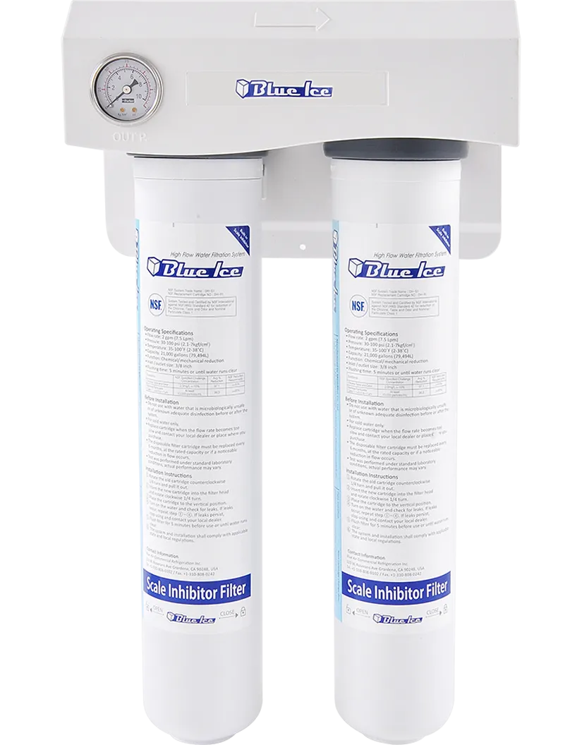 Blue Air - DH-S2, Dual filtration system - Water Pressure Gauge Included, (2) 2 GPM, 500-900 lbs.