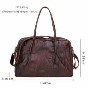 Grab Your Deal Today Brand Weekend Duffel Bag Large Genuine Leather Business Men'S Travel Bag Popular Vintage Cow