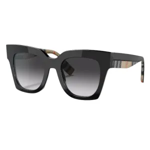 Clearance Event Today Burberry Kitty Be4364 39428G WomenS Sunglasses - Black Square Frame, Grey Gradient Lenses