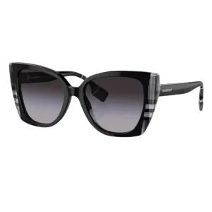 Perfect Gift Sale Burberry Meryl Be4393 40518G WomenS Sunglasses - Black/Check Cat Eye, Grey Gradient Lenses