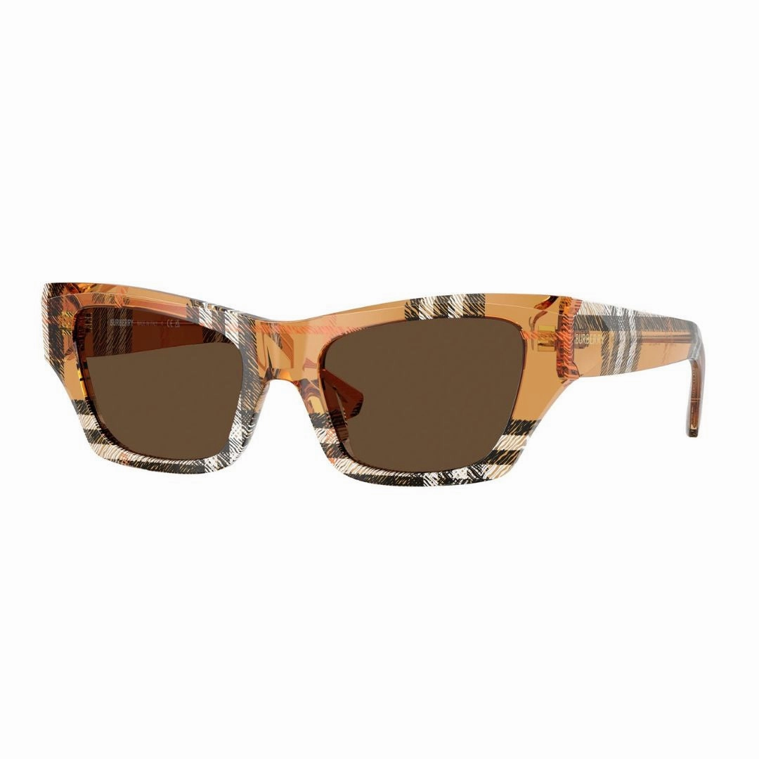 Burberry Be4441U 414673 WomenS Sunglasses - Check Sand, Dark Brown Lenses Deal of the Day