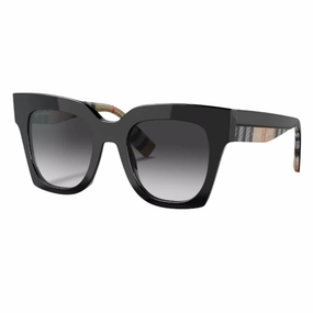 Clearance Event Today Burberry Kitty Be4364 39428G WomenS Sunglasses - Black Square Frame, Grey Gradient Lenses