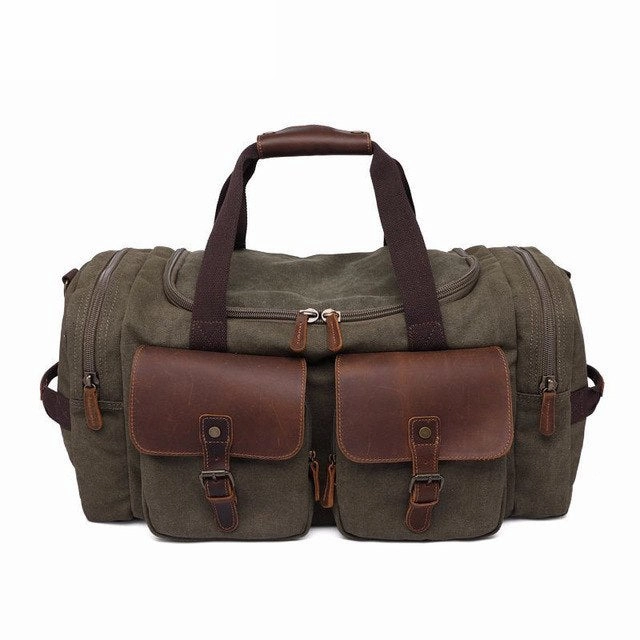 Limited Stock Offer Canvas Leather Men Travel Bags Carry On Luggage Pocket Men Duffel Bags Tote Large Weekend Overnight