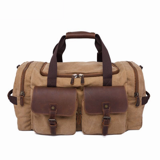 Limited Time Offer Hot Clearance Now Canvas Leather Men Travel Bags Carry On Luggage Pocket Men Duffel Bags Tote Large Weekend Overnight